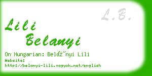 lili belanyi business card